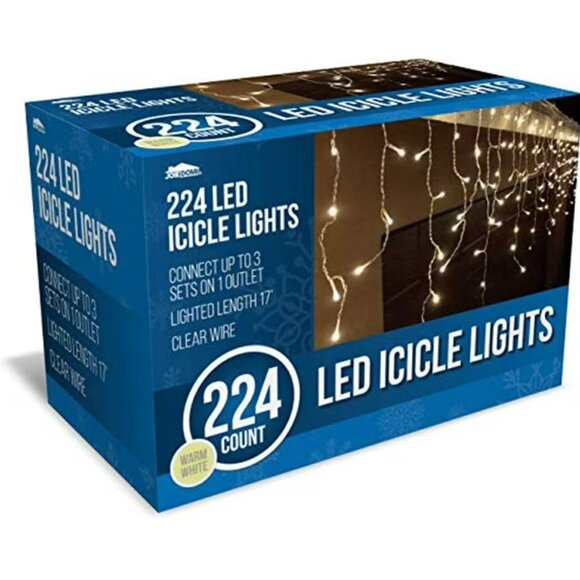 Joiedomi 224 LED Christmas Icicle Lights Decorations (Warm White)